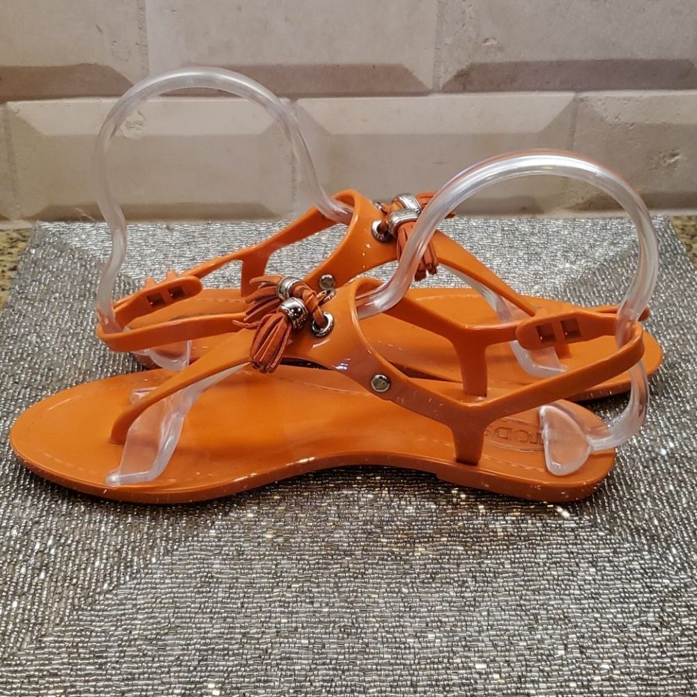 SOLD!! TOD'S Pumpkin Tassled Jelly Nikel Sandals - Picture 5 of 9